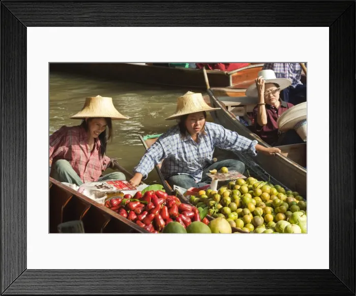Framed Print : Damnoen Saduak Floating Market, Thailand, Southeast Asia, Asia Framed Print : Damnoen Saduak Floating Market, Thailand, Southeast Asia, Asia