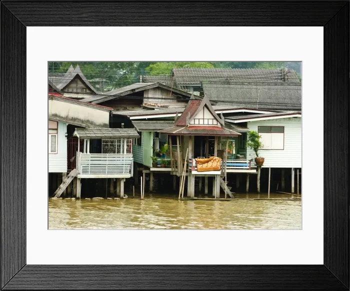 Framed Print : Houses on the Chao Phraya River, Bangkok, Thailand, Southeast Asia, Asia Framed Print : Houses on the Chao Phraya River, Bangkok, Thailand, Southeast Asia, Asia