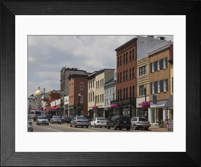 Framed Print : Street scene, Georgetown, Washington D. C. United States of America, North America Framed Print : Street scene, Georgetown, Washington D. C. United States of America, North America