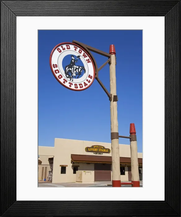 Framed Print : Noriega Livery Stable and Old Town sign, Scottsdale, Phoenix, Arizona, United States of America Framed Print : Noriega Livery Stable and Old Town sign, Scottsdale, Phoenix, Arizona, United States of America
