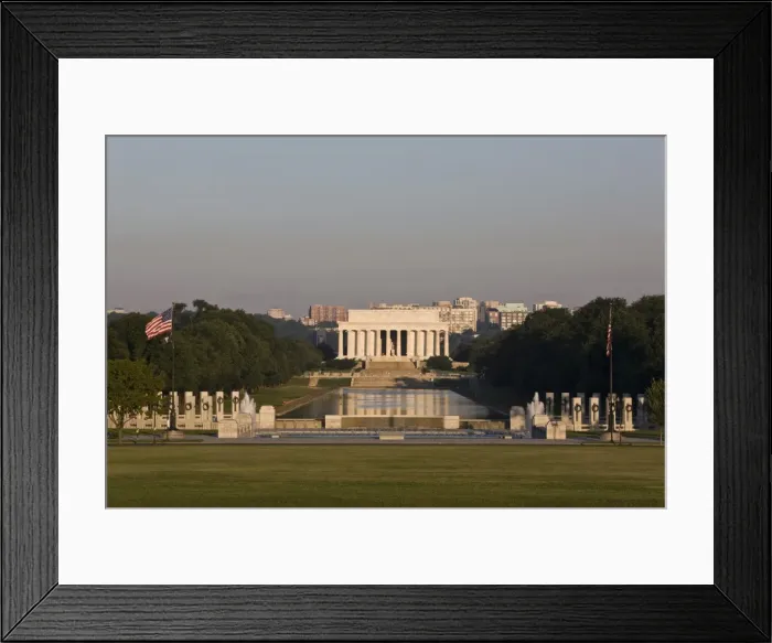 Framed Print : National World War 2 Memorial, Reflecting Pool and Lincoln Memorial from Washington Monument Framed Print : National World War 2 Memorial, Reflecting Pool and Lincoln Memorial from Washington Monument