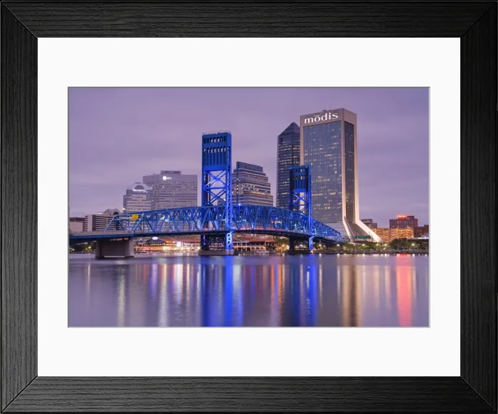 Framed Print : Main Street Bridge and skyline, Jacksonville, Florida, United States of America Framed Print : Main Street Bridge and skyline, Jacksonville, Florida, United States of America