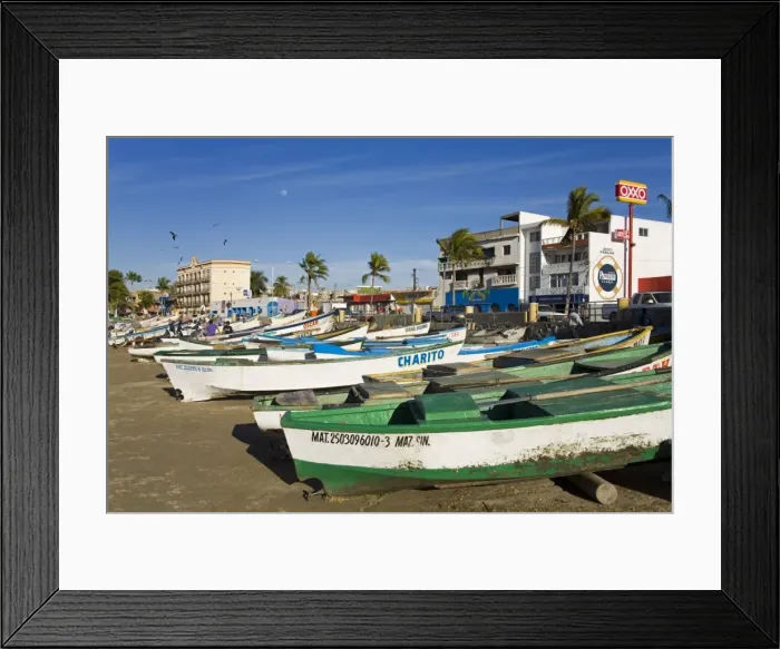 Framed Print : Fishing Boats on Playa Norte, Mazatlan, Sinaloa State, Mexico, North America Framed Print : Fishing Boats on Playa Norte, Mazatlan, Sinaloa State, Mexico, North America