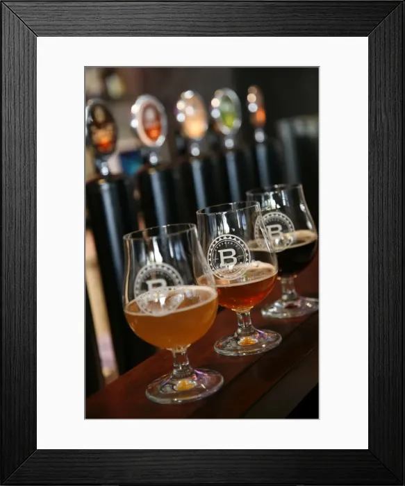Framed Print : Beer glasses at the Broggeriet brewery in Sonderborg, Jutland, Denmark Framed Print : Beer glasses at the Broggeriet brewery in Sonderborg, Jutland, Denmark
