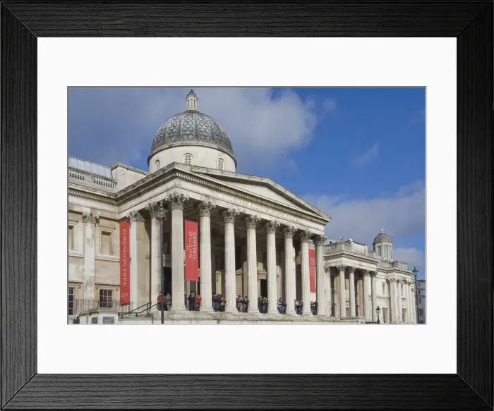 Framed Print : The main entrance, the National Gallery, Trafalgar Square, London, England Framed Print : The main entrance, the National Gallery, Trafalgar Square, London, England