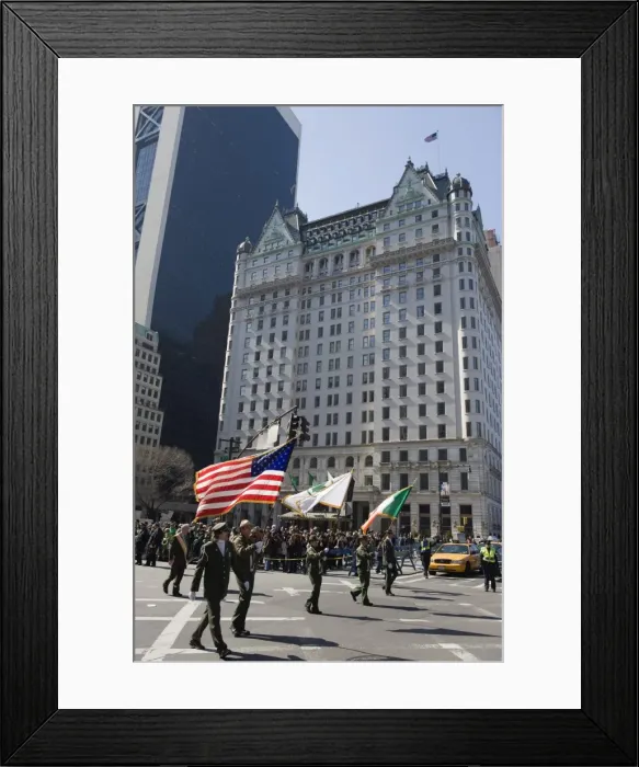 Framed Print : St. Patricks Day celebrations in front of The Plaza Hotel, 5th Avenue, Manhattan Framed Print : St. Patricks Day celebrations in front of The Plaza Hotel, 5th Avenue, Manhattan