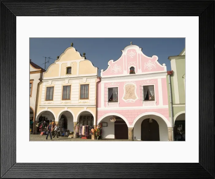 Framed Print : Baroque buildings at Zachariase z Hradce Square, Telc, Jihlava Region, Czech Republic Framed Print : Baroque buildings at Zachariase z Hradce Square, Telc, Jihlava Region, Czech Republic