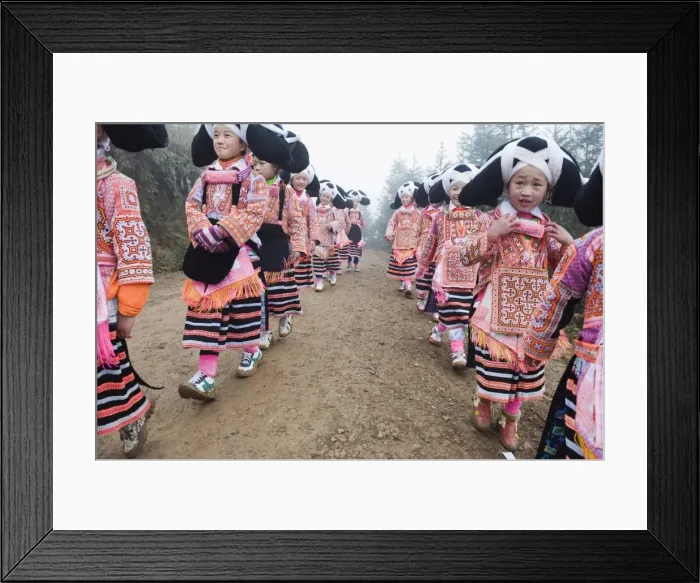 Framed Print : Long Horn Miao lunar New Year festival celebrations in Sugao ethnic village Framed Print : Long Horn Miao lunar New Year festival celebrations in Sugao ethnic village
