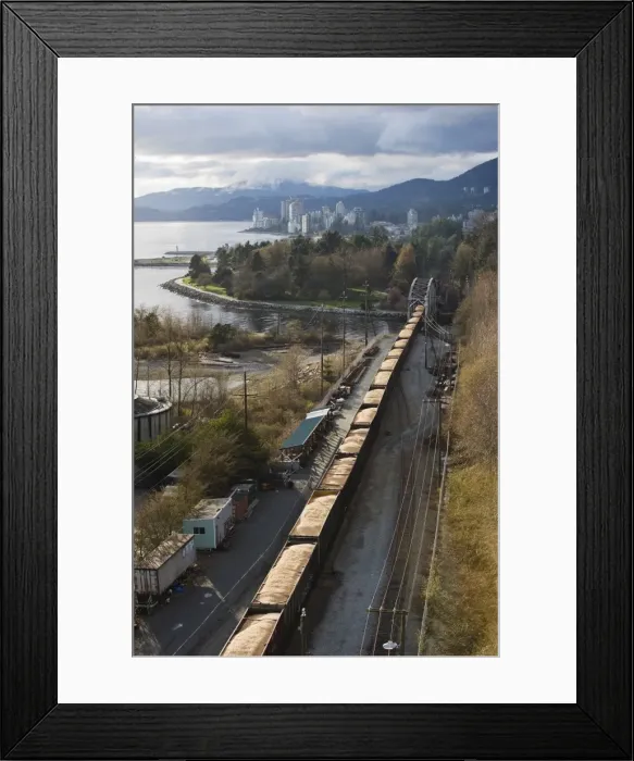 Framed Print : Freight train carrying grain, Vancouver, British Columbia, Canada, North America Framed Print : Freight train carrying grain, Vancouver, British Columbia, Canada, North America