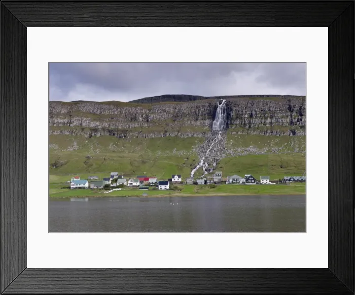 Framed Print : Houses at Sandur, across Sandsvatn lake, Sandoy, Faroe Islands (Faroes), Denmark, Europe Framed Print : Houses at Sandur, across Sandsvatn lake, Sandoy, Faroe Islands (Faroes), Denmark, Europe