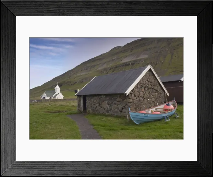 Framed Print : Traditional buildings at Dalur, Sandoy, Faroe Islands (Faroes), Denmark, Europe Framed Print : Traditional buildings at Dalur, Sandoy, Faroe Islands (Faroes), Denmark, Europe