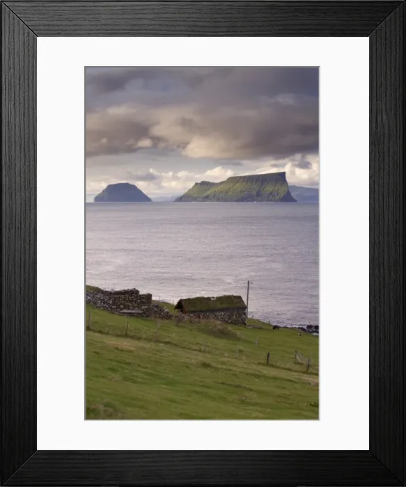 Framed Print : Islands of Stora Dimun on the right, and Litla Dimun, from Skarvanes, Sandoy Island Framed Print : Islands of Stora Dimun on the right, and Litla Dimun, from Skarvanes, Sandoy Island