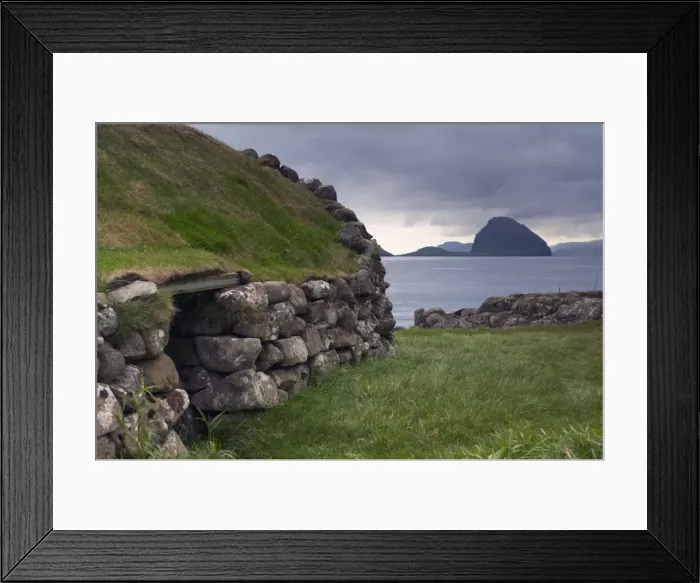 Framed Print : Old fisherman hut and Koltur island, from Kirkjubour, Streymoy, Faroe Islands (Faroes) Framed Print : Old fisherman hut and Koltur island, from Kirkjubour, Streymoy, Faroe Islands (Faroes)