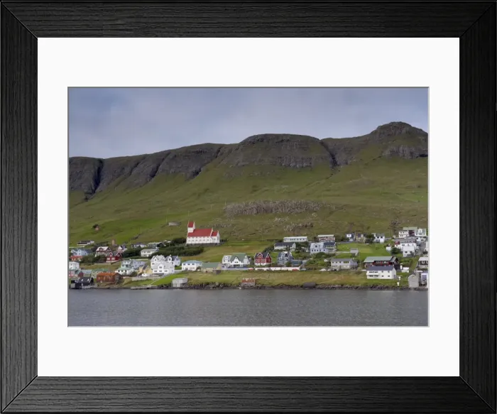 Framed Print : Tvoroyri, main village on Suduroy island, across Trongisvagsfjordur, Suduroy Framed Print : Tvoroyri, main village on Suduroy island, across Trongisvagsfjordur, Suduroy