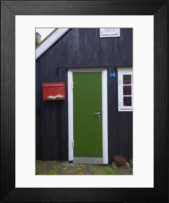 Framed Print : Old houses and turf-roofed buildings in historic Tinganes district, Torshavn Framed Print : Old houses and turf-roofed buildings in historic Tinganes district, Torshavn