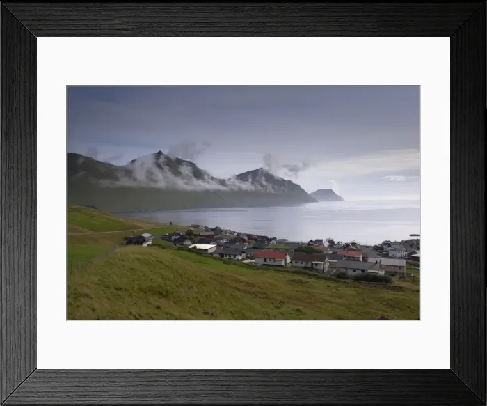 Framed Print : Sydrugota village and Gotuvik bay, Eysturoy Island, Faroe Islands (Faroes) Framed Print : Sydrugota village and Gotuvik bay, Eysturoy Island, Faroe Islands (Faroes)