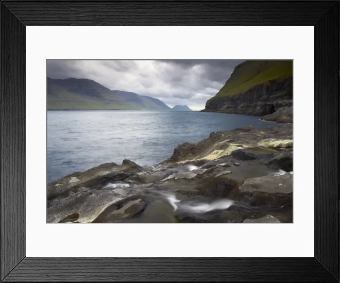Framed Print : Kalsoyarfjordur, with Kalsoy on the right, and Kunoy islands from Mikladalur on Kalsoy Framed Print : Kalsoyarfjordur, with Kalsoy on the right, and Kunoy islands from Mikladalur on Kalsoy