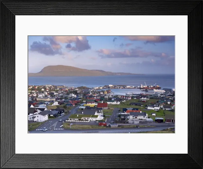 Framed Print : Torshavn and harbour, Nolsoy in the distance, Streymoy, Faroe Islands (Faroes) Framed Print : Torshavn and harbour, Nolsoy in the distance, Streymoy, Faroe Islands (Faroes)