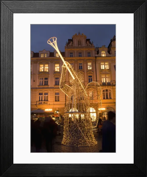 Framed Print : Christmas market decorations at Staromestske (Old Town Square), Stare Mesto Framed Print : Christmas market decorations at Staromestske (Old Town Square), Stare Mesto