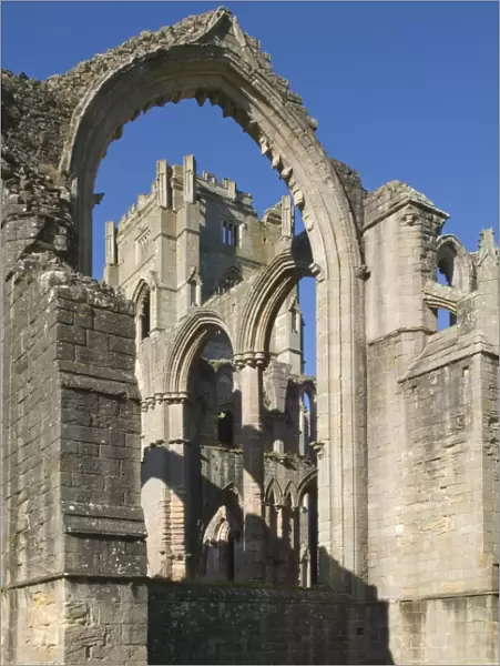 Part of the 12th century Fountains Abbey, UNESCO World Heritage Site, near Ripon