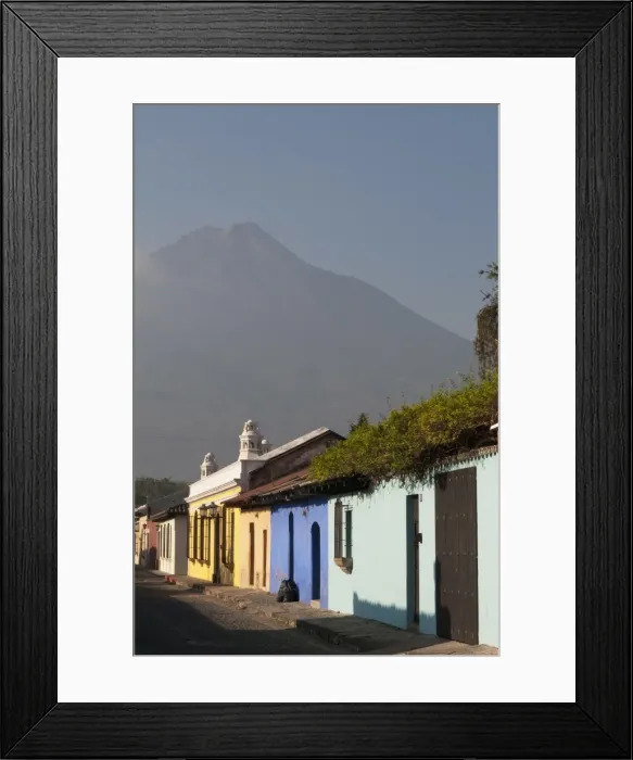 Framed Print : Colonial buildings and Volcan de Agua, Antigua, Guatemala Framed Print : Colonial buildings and Volcan de Agua, Antigua, Guatemala