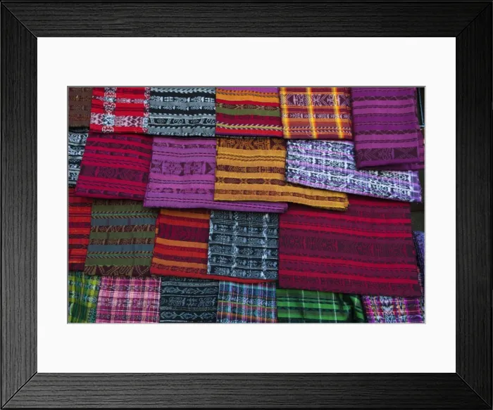 Framed Print : Textiles, San Francisco El Alto, Guatemala, Central America Framed Print : Textiles, San Francisco El Alto, Guatemala, Central America
