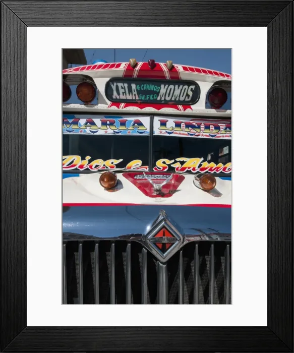 Framed Print : Bus, Momostenango, Guatemala, Central America Framed Print : Bus, Momostenango, Guatemala, Central America