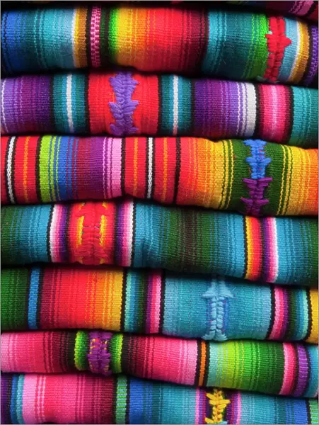Textiles at Chichicastenango market, Guatemala, Central America