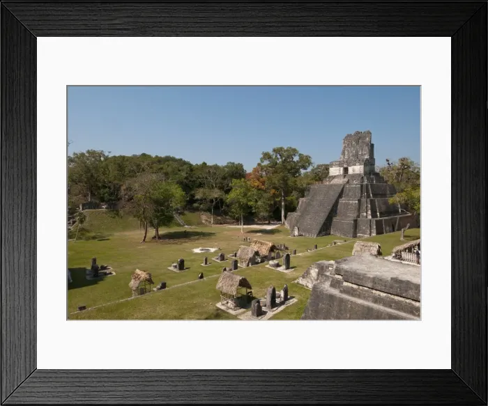 Framed Print : Temple II and Grand Plaza, Mayan archaeological site, Tikal, UNESCO World Heritage Site Framed Print : Temple II and Grand Plaza, Mayan archaeological site, Tikal, UNESCO World Heritage Site