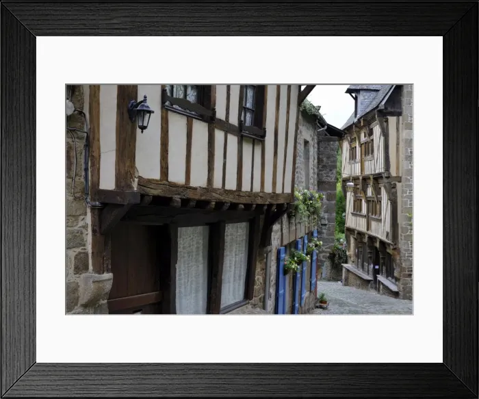 Framed Print : Half timbered houses, Rue du Petit Fort, Dinan, Cotes-d Armor, Brittany (Bretagne) Framed Print : Half timbered houses, Rue du Petit Fort, Dinan, Cotes-d Armor, Brittany (Bretagne)