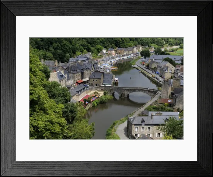 Framed Print : View of the old Port Dinan, Cotes-d Armor, Brittany (Bretagne), France, Europe