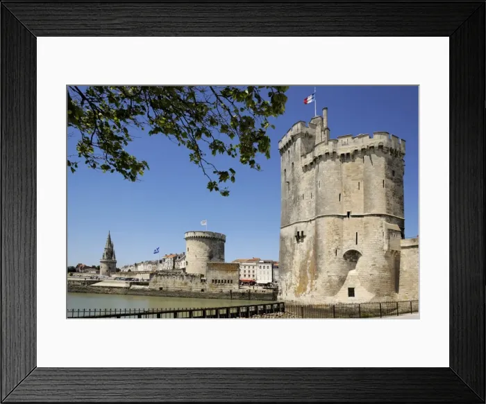 Framed Print : View of the three Towers at the entrance to Vieux Port, La Rochelle, Charente-Maritime Framed Print : View of the three Towers at the entrance to Vieux Port, La Rochelle, Charente-Maritime