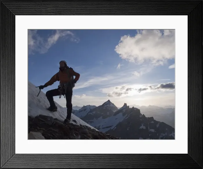 Framed Print : Climber ascending Mount Rosa, Italian Alps, Piedmont, Italy, Europe Framed Print : Climber ascending Mount Rosa, Italian Alps, Piedmont, Italy, Europe