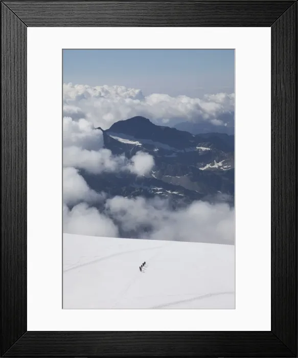 Framed Print : Climbers descending Monte Rosa, Italian Alps, Piedmont, Italy, Europe Framed Print : Climbers descending Monte Rosa, Italian Alps, Piedmont, Italy, Europe