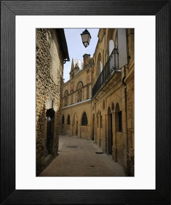 Framed Print : Street of medieval stone houses, Belves, Aquitaine, Dordogne, France, Europe Framed Print : Street of medieval stone houses, Belves, Aquitaine, Dordogne, France, Europe