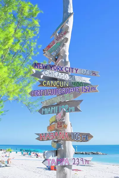 All directions sign post, Key West, Florida, United States of America, North America