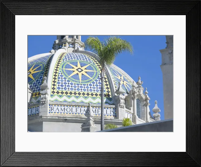 Framed Print : Tiled dome of the California Building which houses the Museum of Man, San Diego
