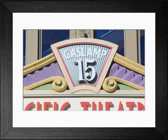 Framed Print : Architectual detail, Gaslamp district, San Diego, California, United States of America Framed Print : Architectual detail, Gaslamp district, San Diego, California, United States of America