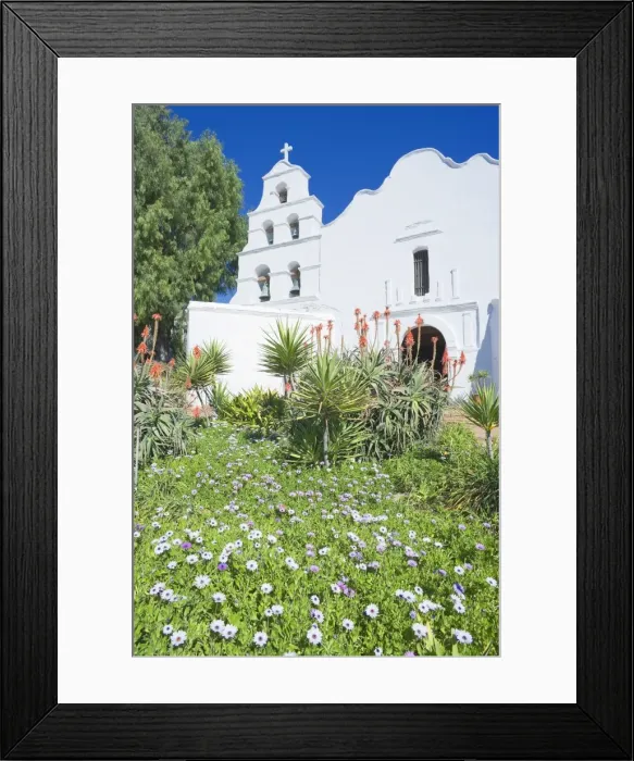 Framed Print : Mission Basilica San Diego De Alcala, San Diego, California, United States of America