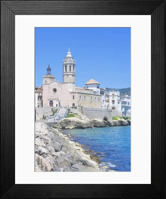 Framed Print : Sitges old centre and seaside, Sitges, Costa Dorada, Catalonia, Spain, Europe Framed Print : Sitges old centre and seaside, Sitges, Costa Dorada, Catalonia, Spain, Europe
