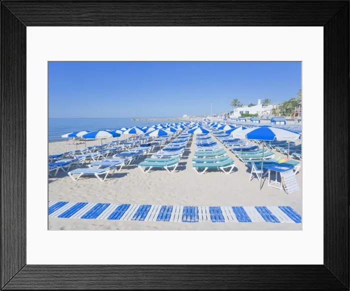 Framed Print : Beach, Sitges, Costa Dorada, Catalonia, Spain, Europe Framed Print : Beach, Sitges, Costa Dorada, Catalonia, Spain, Europe