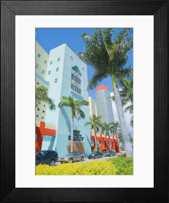 Framed Print : Art deco buildings, South Beach, Miami, Florida, United States of America, North America Framed Print : Art deco buildings, South Beach, Miami, Florida, United States of America, North America
