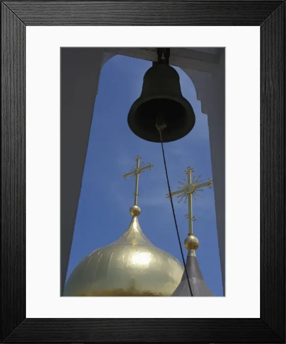 Framed Print : Belfry and domes of the newly-built Russian Orthodox Cathedral in historic centre Framed Print : Belfry and domes of the newly-built Russian Orthodox Cathedral in historic centre