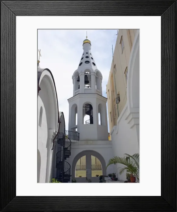 Framed Print : Belltower of the newly-built Russian Orthodox Cathedral in historic centre Framed Print : Belltower of the newly-built Russian Orthodox Cathedral in historic centre