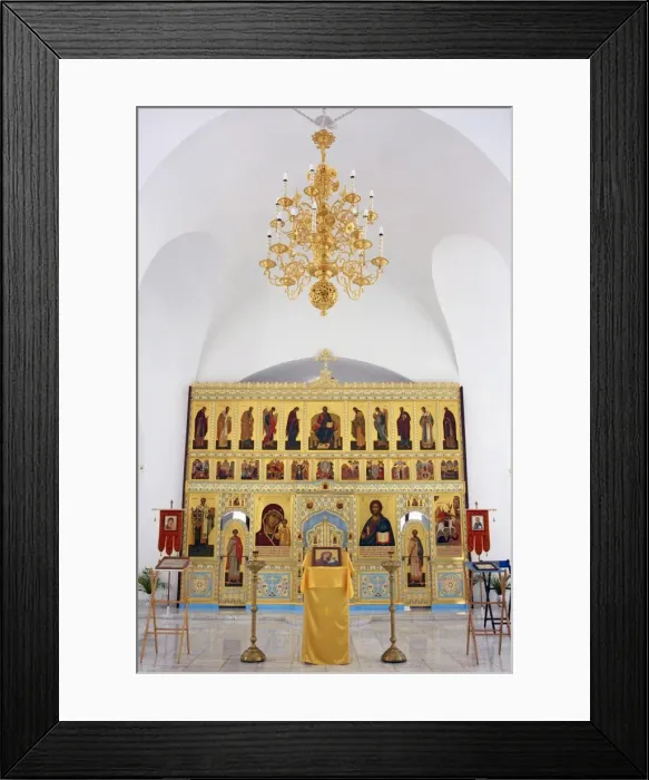 Framed Print : Altar area of the newly-built Russian Orthodox Cathedral in historic centre