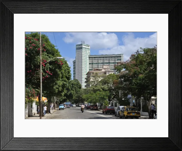 Framed Print : Calle 17 (17th Street) leading to the Focsa Building built in 1956, Vedado Framed Print : Calle 17 (17th Street) leading to the Focsa Building built in 1956, Vedado