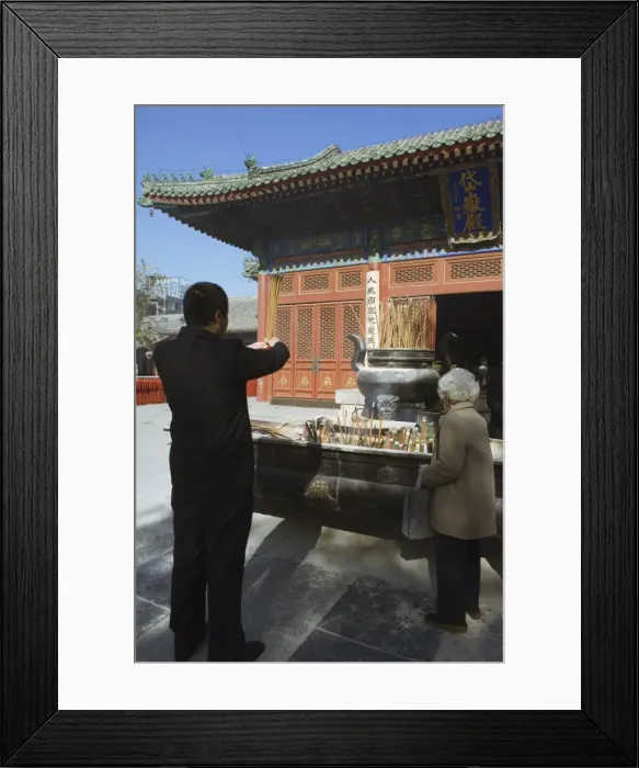 Framed Print : Burning incense at Taoist Donyue temple, Chaoyang district, Beijing, China, Asia Framed Print : Burning incense at Taoist Donyue temple, Chaoyang district, Beijing, China, Asia
