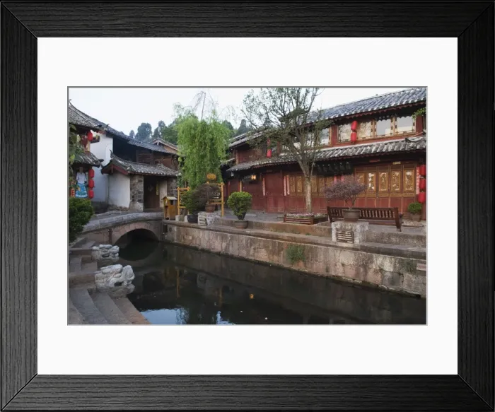 Framed Print : Traditional riverside architecture in Lijiang Old Town, Lijiang, UNESCO World Heritage Site Framed Print : Traditional riverside architecture in Lijiang Old Town, Lijiang, UNESCO World Heritage Site