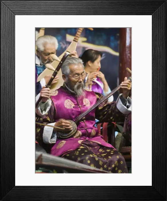 Framed Print : Musicians in a traditional Naxi orchestra, Lijiang Old Town, UNESCO World Heritage Site Framed Print : Musicians in a traditional Naxi orchestra, Lijiang Old Town, UNESCO World Heritage Site