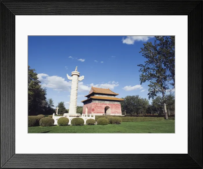 Framed Print : Huabiao statue and gate at the Ming Tombs, Beijing, China, Asia Framed Print : Huabiao statue and gate at the Ming Tombs, Beijing, China, Asia